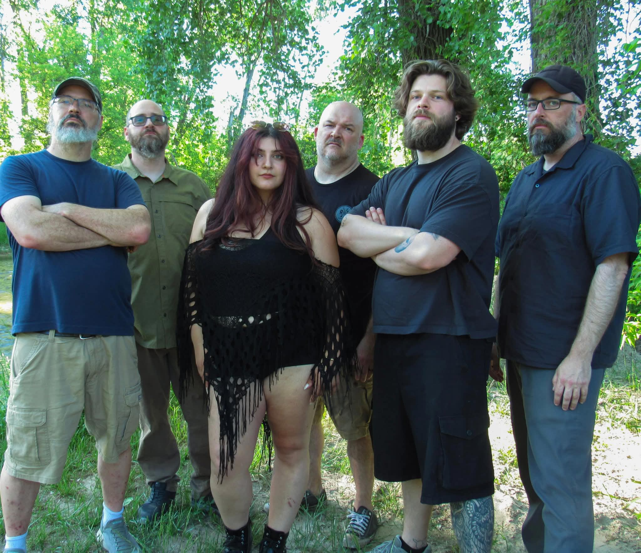 War on the Horizon posed among the trees